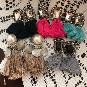 Bundle of tassel earrings